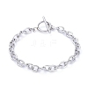 Tarnish Resistant Unisex 304 Stainless Steel Cable Chain Bracelets BJEW-P245-39P-1