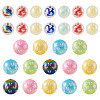 28Pcs 2 Colors UV Plating Acrylic Printed Beads FIND-TA0010-64-3