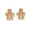 Christmas Brass Enamel Beads KK-I474-G03-1