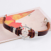 Helm Alloy Leather Cord Link Bracelets BJEW-P0001-13-5