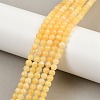 Natural Yellow Jade Bead Strands G-K121-01-4mm-2