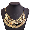 Tibetan Style Alloy Turkish Coin Tassel Chunky Bib Necklaces for Women FS-WG4760A-02-3