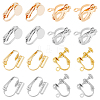 32Pcs 8 Style Brass Clip-on Earring Findings KK-HY0001-04-1