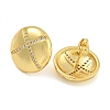 Rack Plating Brass Micro Pave Clear Cubic Zirconia Stud Earrings EJEW-I313-10G-01-2