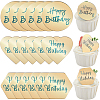 21Pcs 3 Styles Mirror Effect Acrylic Birthday Cupcake Insert Card Decoration AJEW-SP0001-66B-1