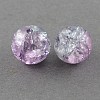 Plum & Clear Crackle Glass Round Beads Strands X-CCG-Q002-4mm-02-1