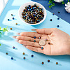 250Pcs 10 Colors Electroplated Natural Lava Rock Beads Strands G-PJ0001-03A-6