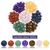 140Pcs 7 Styles Natural Green Aventurine & Lapis Lazuli & Rose Quartz & Carnelian & Tiger Eye &  Malaysia Jade & Yellow Jade Round Beads G-YW0002-61B-1