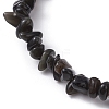 Natural Obsidian Chips Beaded Stretch Bracelets for Women BJEW-JB10046-12-3
