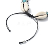 Synthetic Turquoise & Natural Shell Braided Bead Bracelets BJEW-TA00417-4