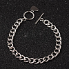 Heart 304 Stainless Steel Curb Chain Bracelets X-BJEW-K058-P-1