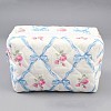 Flower Print Cotton & Polyester Cosmetic Zipper Bag AJEW-WH20002-74B-1