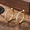 Brass Micro Pave Cubic Zirconia Huggie Hoop Earrings EJEW-K083-36G-B-5