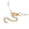 Glass Pearl Link Chain Necklace NJEW-JN04252-5