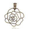 Nickel Free Filigree Rose Flower Alloy Big Pendants PALLOY-J082-07AB-AAA-1