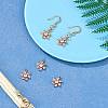 6 Pieces Flower Clear Cubic Zirconia Charm Pendant Brass Flower Charm Long-Lasting Plated Pendant for Jewelry Necklace Earring Making Crafts JX399A-2