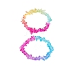 Rainbow Color Glass Chip Beaded Stretch Bracelets for Women BJEW-JB10778-1