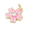 Brass Pave Clear Cubic Zirconia Pendants KK-H255-06G-01-2