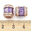 Rack Plating Brass Micro Pave Cubic Zirconia European Beads KK-F089-31RG-4