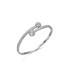 Flat Round Brass Micro Pave Clear Cubic Zirconia Cuff Bangles & Rings Sets FS-WGF0D2F-05-2