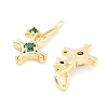 Brass with Cubic Zirconia Pendants KK-P271-34G-2