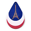 French Theme Printed Wood Pendants WOOD-N016-11-1
