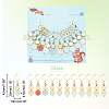 Natural Flower Amazonite & Non-magnetic Synthetic Hematite Pendant Stitch Markers HJEW-AB00516-2