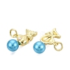 Brass & ABS Plastic Imitation Pearl Pendants KK-Q077-12G-2