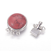 Synthetic Red Turquoise Box Clasps G-L473-E04-3