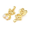 Brass Micro Pave Clear Cubic Zirconia Pendants CU-CBAA571-19G-2