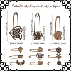 18Pcs 9 Styles Alloy Kilt Pins for Backpack Clothes JEWB-SC0001-91-2