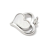Brass Pave Natural White Shell Heart Charms with Jump Rings KK-S522-08B-P-2