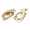 Brass Micro Pave Clear Cubic Zirconia Lobster Claw Clasps X-KK-Q769-035-NF-2