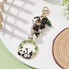 Panda Alloy Enamel Pendant Decorations HJEW-JM01275-03-3