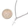 Cross 304 Stainless Steel Pendant Necklaces NJEW-JN05200-02-3