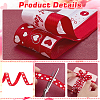 6Rolls 6 Colors Valentine's Day Polyester Printed Grosgrain Ribbon OCOR-PH0004-23-4