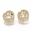Brass Micro Pave Clear Cubic Zirconia Charms X-ZIRC-T011-21G-NF-2