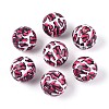 ABS Plastic Leopard Print Round Beads SACR-T017-75B-01-1