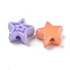 UV Plating Iridescent Acrylic Beads OACR-G039-17-2