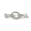 Brass Micro Pave Clear Cubic Zirconia Fold Over Clasps KK-M320-11P-1