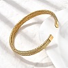 Braided 304 Stainless Steel Cuff Bangles for Women BJEW-A067-08G-2