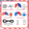 Independence Day DIY Acrylic Heart & Star Beads Keychain Making Kits DIY-AR0004-17-2