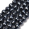 Electroplated Natural Agate Beads Strands G-B191-A07-10mm-18-2