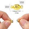 10Pcs Round Brass Magnetic Clasps with Loops KK-FS0001-34G-4