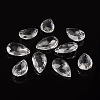 Faceted Teardrop Transparent Glass Pendants X-EGLA-R085-03-3