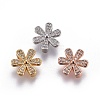 Brass Micro Pave Cubic Zirconia Slide Charms ZIRC-F094-23-RS-1