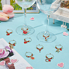9Pcs 9 Styles Valentine's Day Acrylic Wine Glass Charms AJEW-GO00049-4