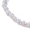 Natural Green Aventurine & Rose Quartz & Howlite & White Jade & Yellow Aventurine & Synthetic Blue Lace Agate & Brass Beads Stretch Bracelets for Women BJEW-JB13334-02-4