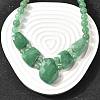 Natural Green Aventurine Faceted Bib Graduated Beaded Necklaces for Women NJEW-B128-01K-1
