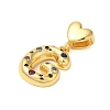 Rack Plating Brass Micro Pave Clear Cubic Zirconia Perdants KK-C067-12G-G-2